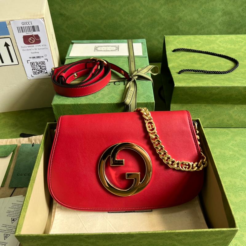 Gucci Chain Shoulder Bag 699268 Full Skin Red